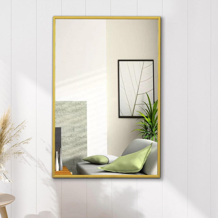 Arcus 24\" X 36\" Hand Crafted Linear Rectangular Mirror - Gold