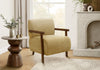 Monarch Specialties - Accent Chair, 31"H, Upholstered, Living Room, Bedroom, Gold Fabric, Brown Walnut Wood | Monarch Specialties - Chaise D'Appoint, 31"H, Rembourre, Salon, Chambre A Coucher, Dore, Bois Noyer Brun