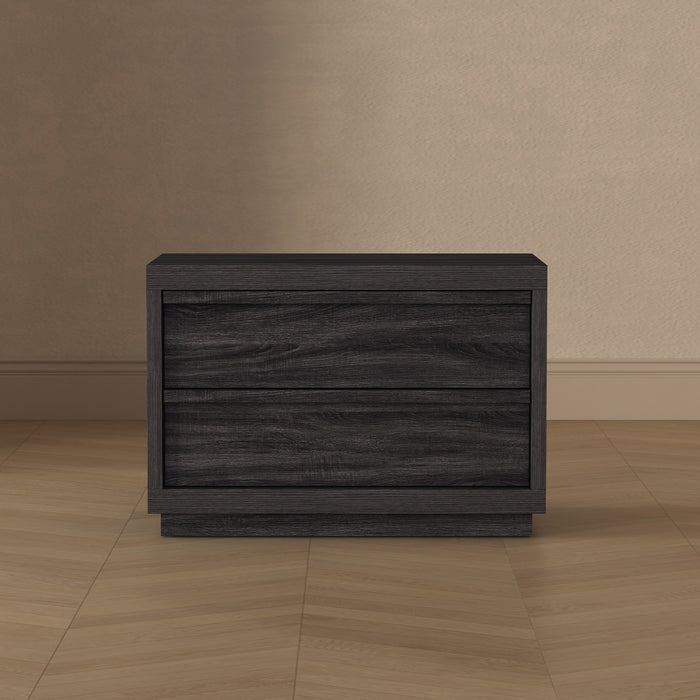 Navis Contemporary 32\" Nightstand in Charcoal Gray (2-Drawer)