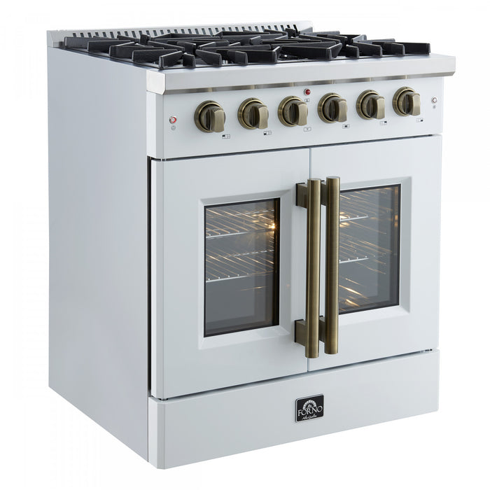 Forno Galiano 30\" White Gas Range, 4.32 cu.ft- FFSGS6444-30WHT