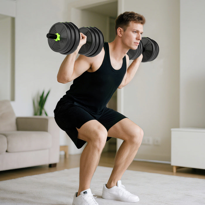 Soozier Adjustable Dumbbell Set, 3 in 1 Weights Set for Home Gym, 55lb