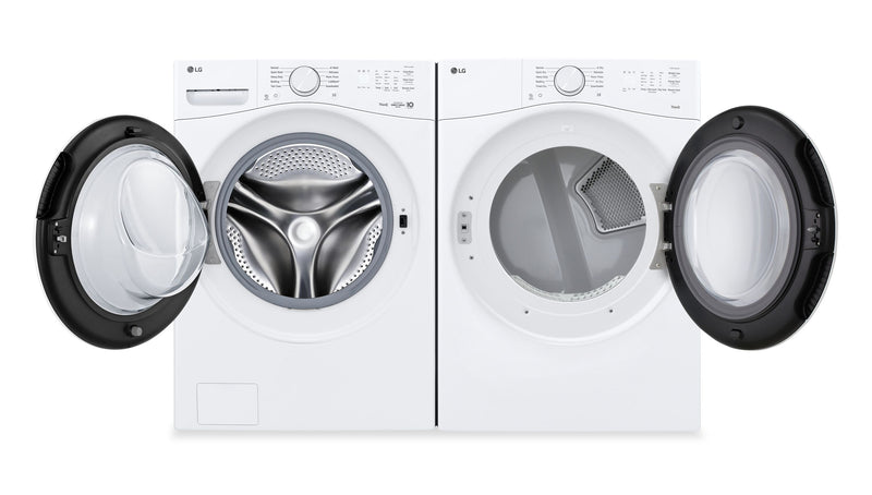 LG 4.5 Cu. Ft. Ultra Large Front Load Washer and 7.4 Cu. Ft. Electric Dryer with AI Sensor Dry® – White