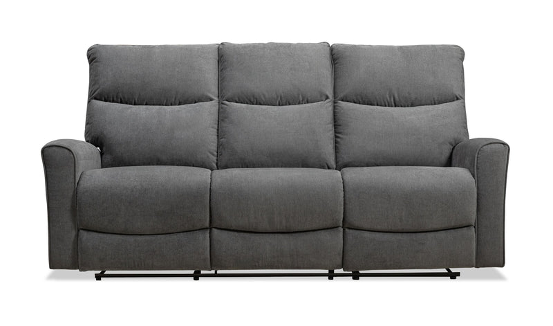 Quest 82.5\" Chenille Fabric Power Reclining Sofa - Grey