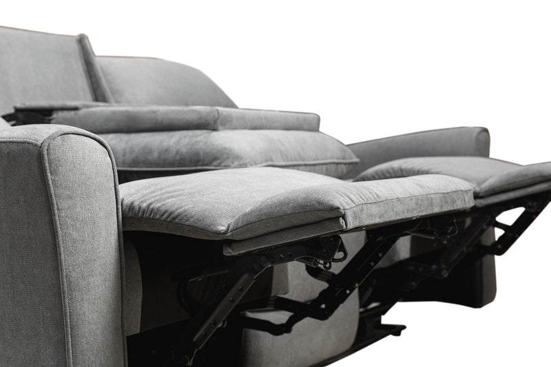 Quest 82.5\" Chenille Fabric Power Reclining Sofa - Grey