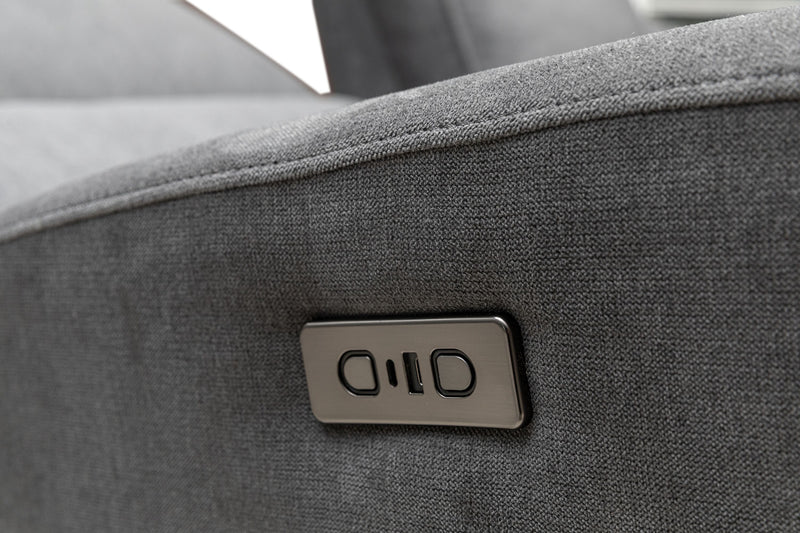 Quest 82.5\" Chenille Fabric Power Reclining Sofa - Grey