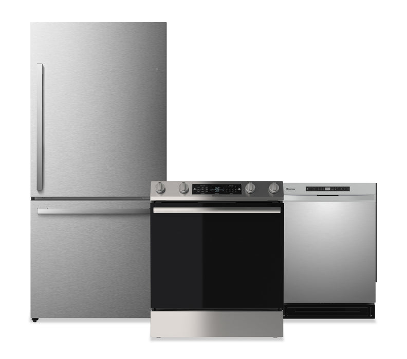Hisense 3-Piece Kitchen Appliance Package – Titanium and Stainless Steel - HI08KPK3 