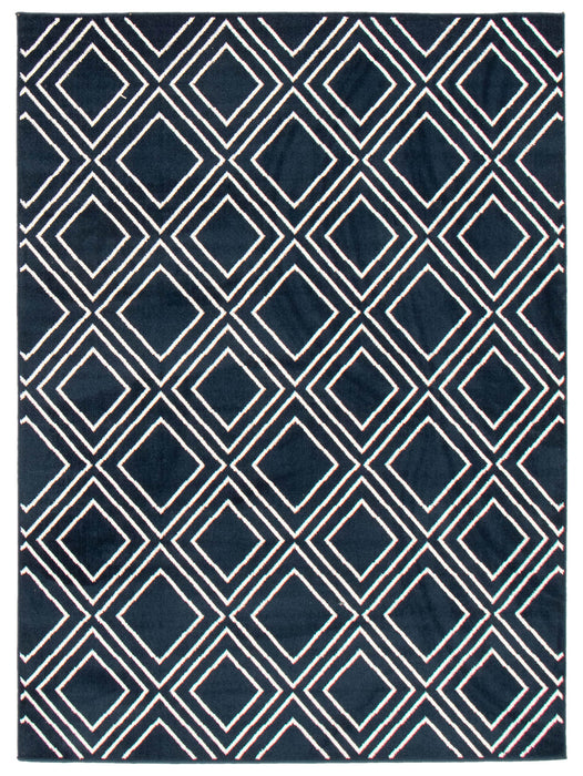 August Geod Navy-White 5'3\" x 7'3\" Area Rug