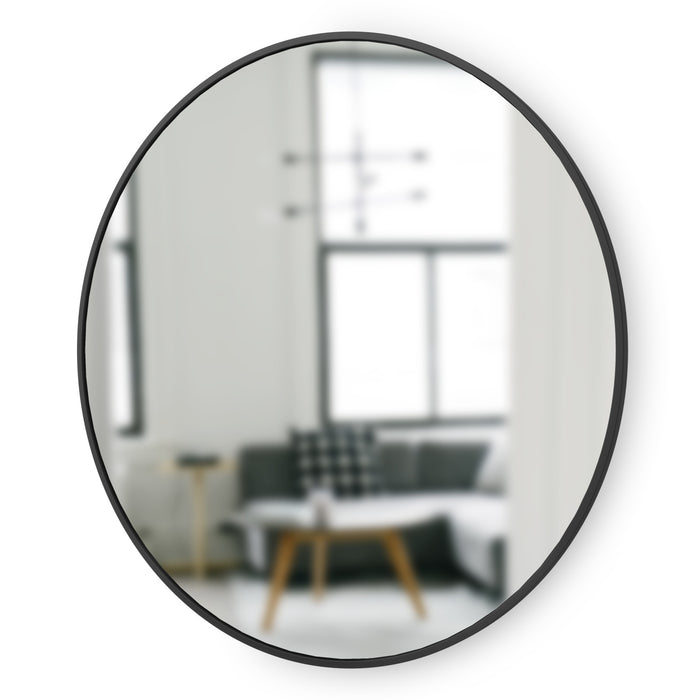 Umbra Hub Decorative Round 37\" x 37\" Wall Mirror - Black