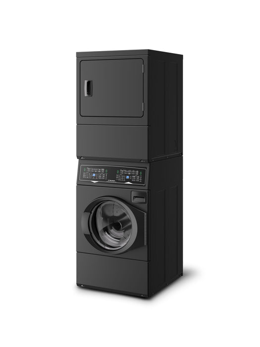 Huebsch SF7 Stacked Washer and Electric Dryer with Pet Plus™ - Matte Black - SF7108BE