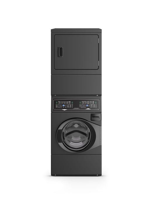Huebsch SF7 Stacked Washer and Electric Dryer with Pet Plus™ - Matte Black - SF7108BE