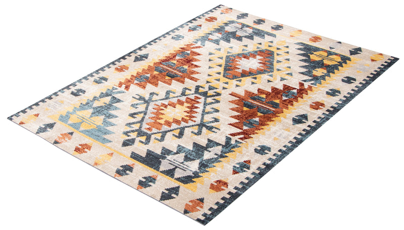 Mosaic Taupe/Copper Machine Washable Area Rug - 5'0\" x 7'0\"