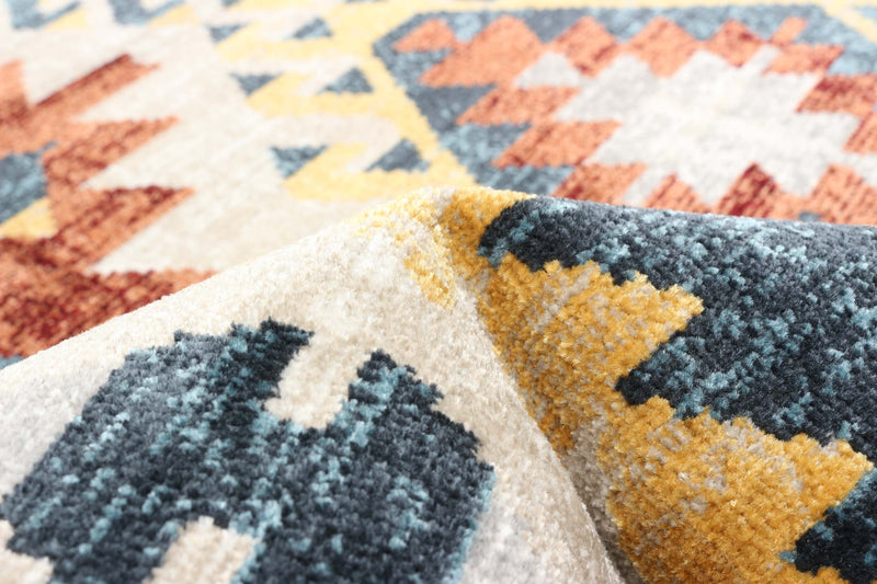 Mosaic Taupe/Copper Machine Washable Area Rug - 5'0\" x 7'0\"