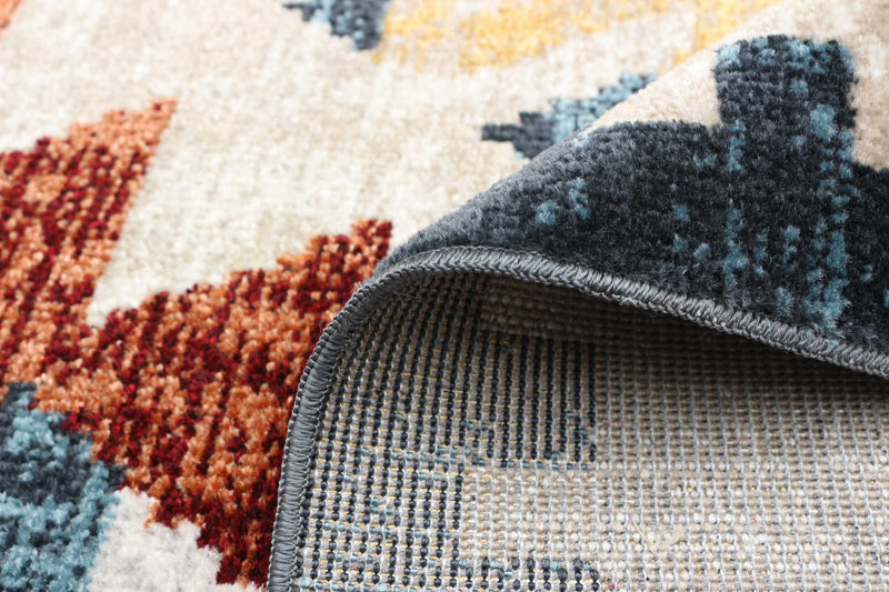 Mosaic Taupe/Copper Machine Washable Area Rug - 5'0\" x 7'0\"
