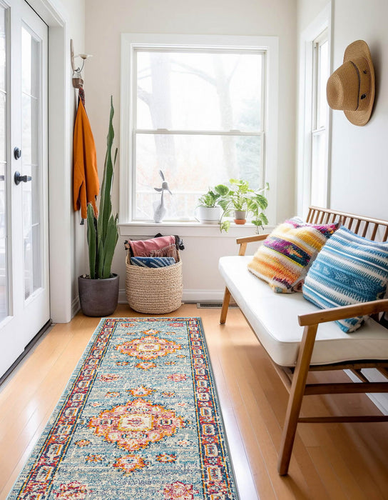 Lotus Blue Rug 2'8\" x 8'2\"