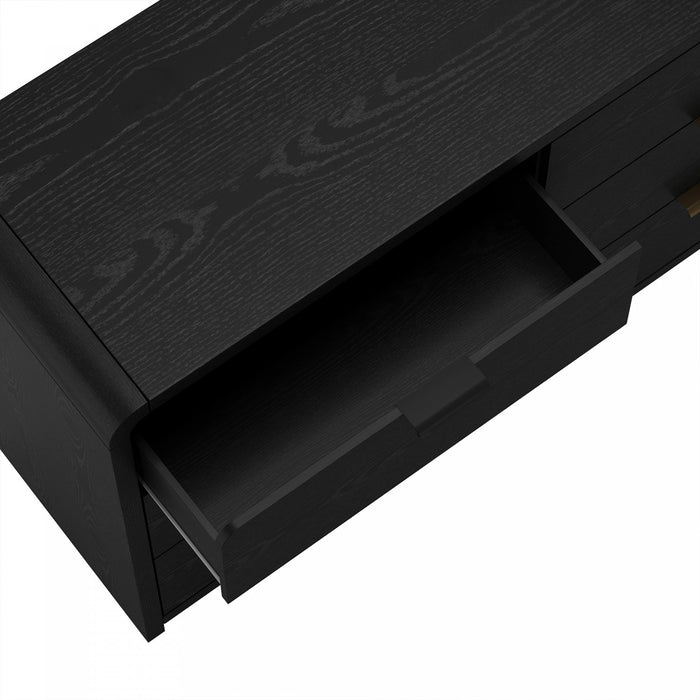 Grace Modern 60\" Dresser in Black (6-Drawer)