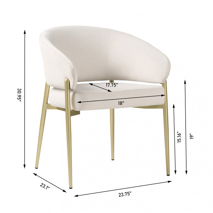 Jeremy Modern Dining Chairs Set Of 2 With Fabric Upholstered Side Chairs And Metal Frame,beige