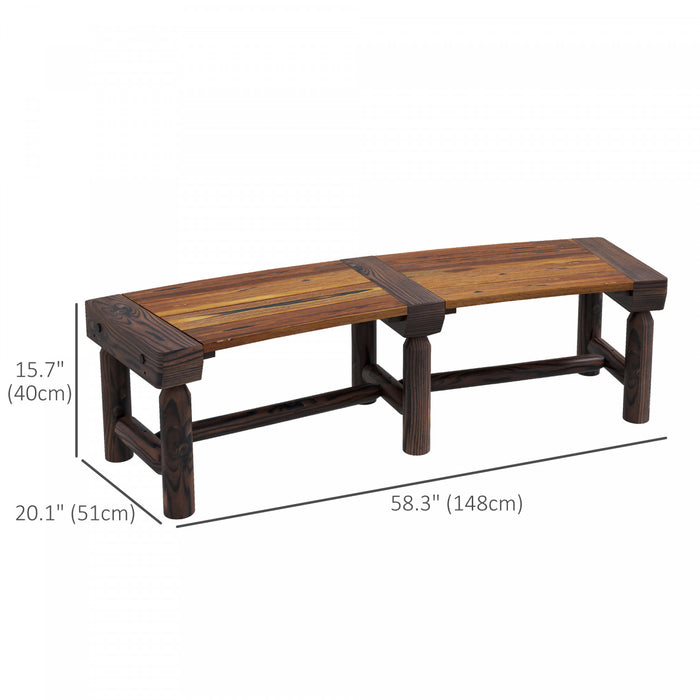 Outsunny Round Wooden Garden Tree Bench With Slatted Seat, Brown