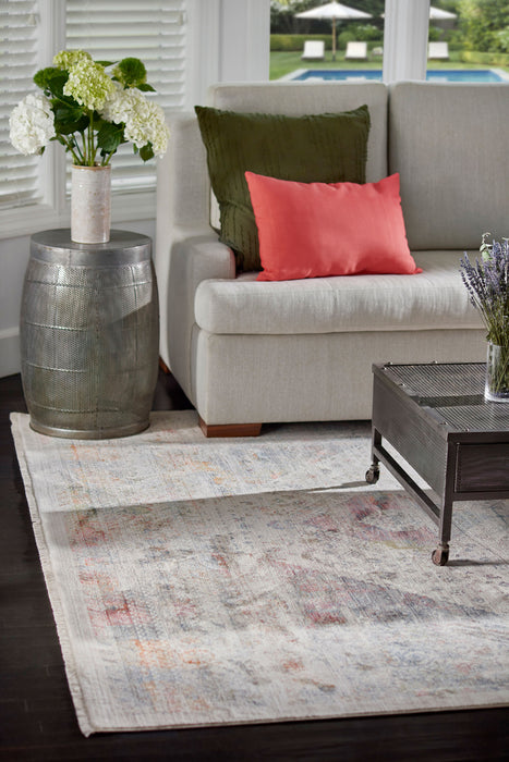 Ethel Traditional 5'0\" x Area Rug in Multi Indoor Area Rug