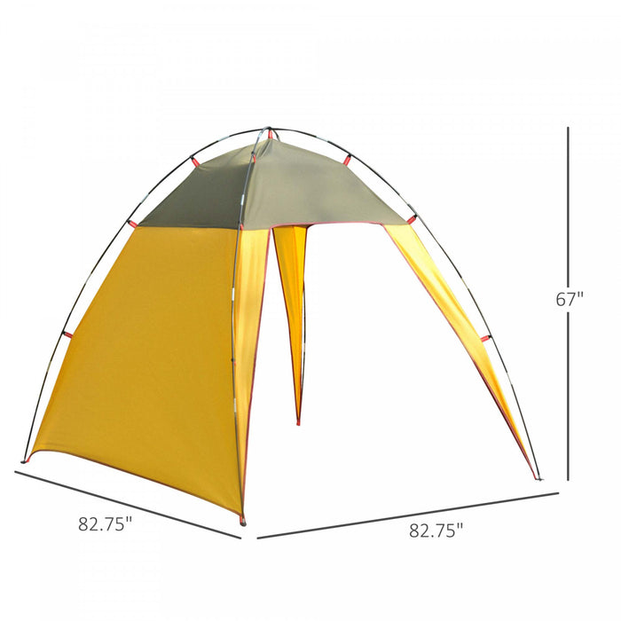 Outsunny 7x7x5.5ft Outdoor Folding Pop Up Beach Tent Sun Shade Shelter Patio Camping Canopy Fast Pitch Tent
