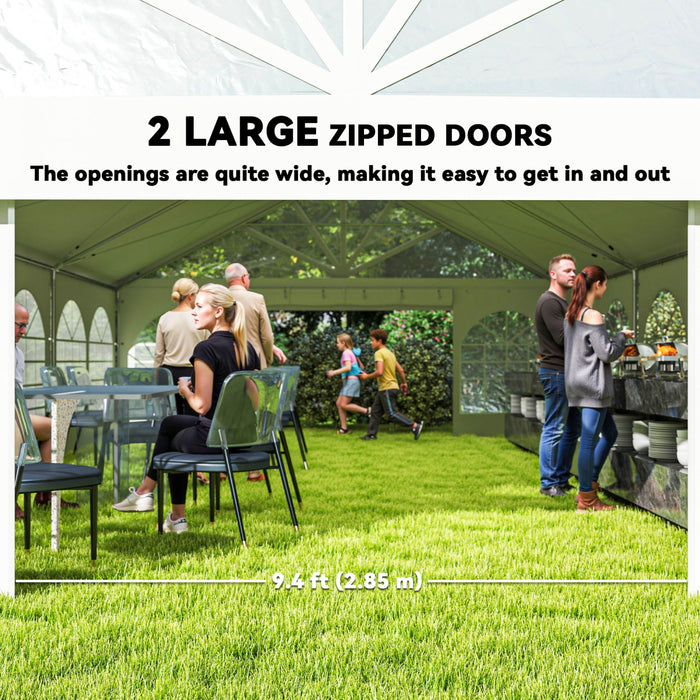 Outsunny 20' X 30' Heavy Duty Party Tent Outdoor Canopy With Carry Bags