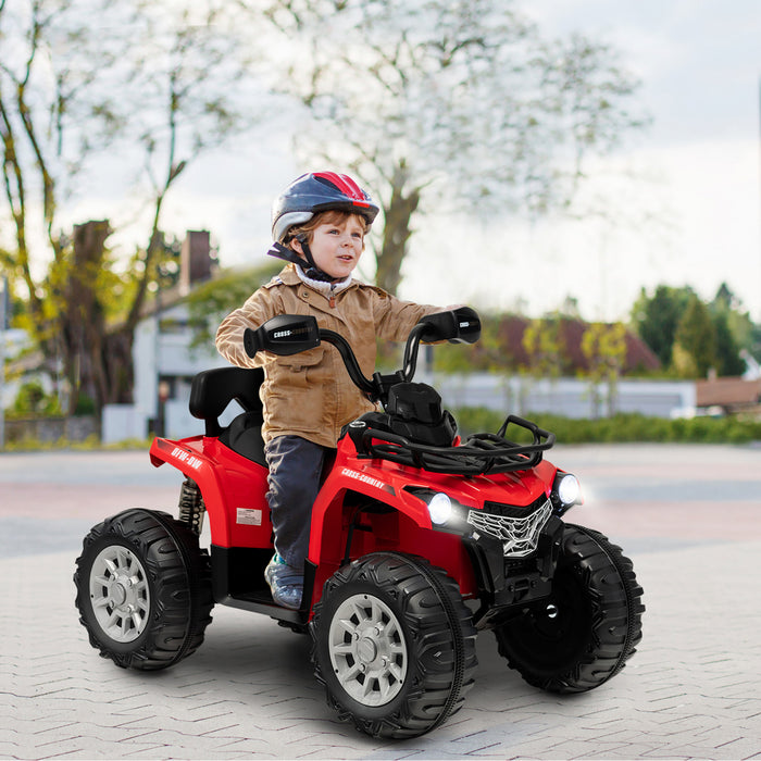 Costway 12v Kids Ride On Atv Electric 4-wheeler Quad 2 Speeds W/ Mp3 & Headlights Red