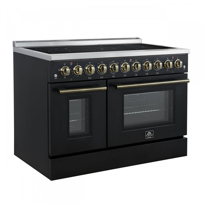Forno Paolo 48 Inch Freestanding Electric Range in Black, 6.7 cu.ft - FFSEL6011-48BLK