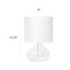 Ryley Glass Raindrop Table Lamp, Clear, 13.75"H | Ryley Lampe de table en verre motif gouttes de pluie, Transparent, 13,75 po H