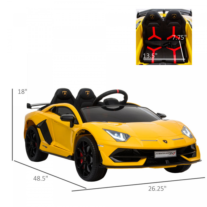 Aosom Compatible 12v Battery Powered Ride-On Kids Electric Ride On Car Toy With Parental Remote Control Music Lights Suspension Wheels For 3-8 Years Old Yellow