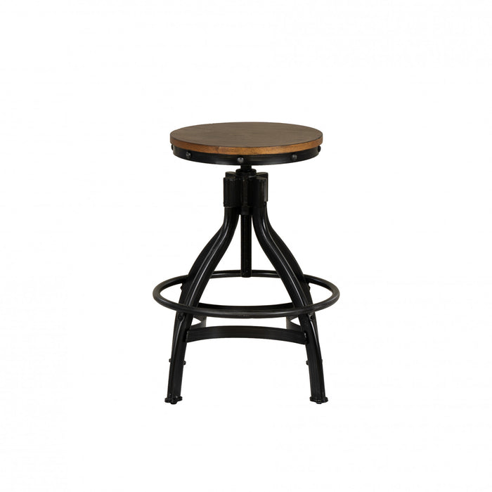 Hawkford Brown Adjustable Height Backless Barstool - Set of 2