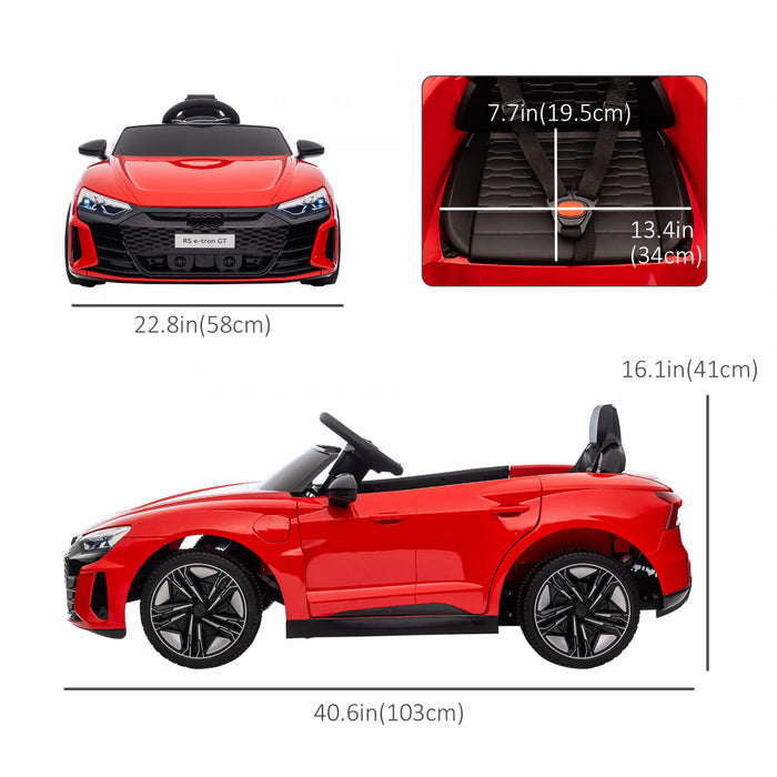 Aosom Electric Powered Ride-On Car With Remote Control, 12v 3.1 Mph Kids Ride-on Toy For Boys And Girls With Suspension System, Horn Honking, Music, Lights, Red