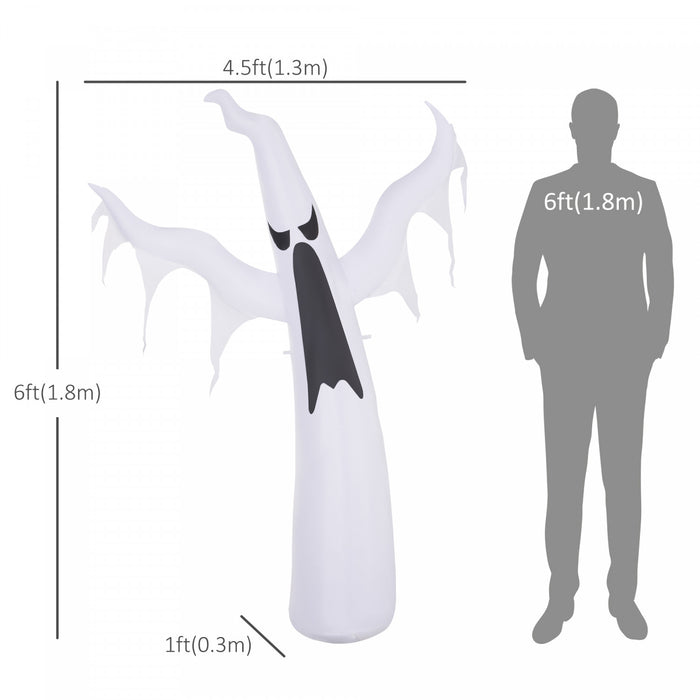 Homcom 6ft White Ghost Inflatable Halloween Decoration