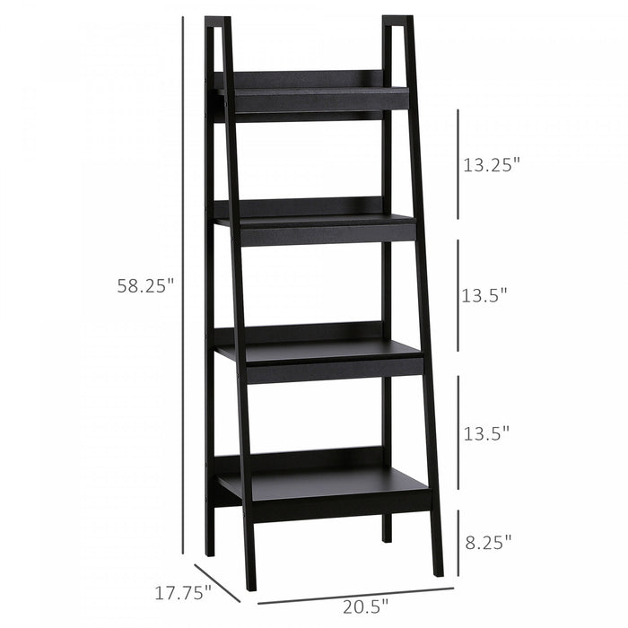HOMCOM Set of 2, 4 Tier Ladder Shelf Bookcase, Multifunctional Display Rack