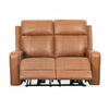 Bellamy 58 in. Leather Match Power Reclining Loveseat with Adjustable Headrest and USB - Cognac | Causeuse inclinable electrique Bellamy de 58 po en cuir assorti avec appuie-tete ajustable et USB - Cognac
