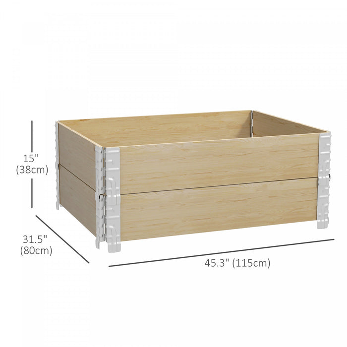 Outsunny Foldable Wooden Raised Garden Bed W/ Open Bottom Two-box
