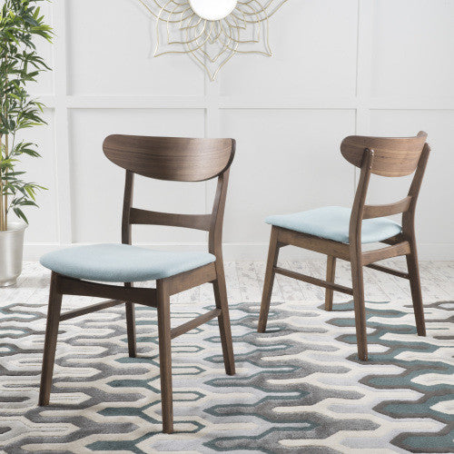 Katte 2 Piece Dining Chair Set With Cushioned Seat And Solid Rubberwood Frame,mint