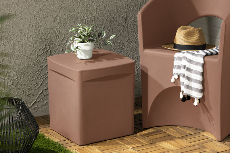 Dalya Square Outdoor Side Table - Burnt Orange
