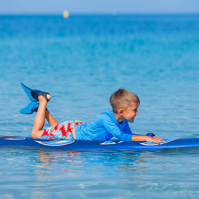 Costway 6' Surfboard Foamie Body Surfing Board W/3 Fins & Leash For Kids Adults White