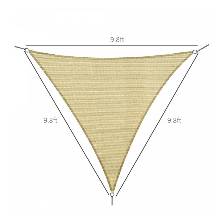 Outsunny Triangle 10' Canopy Sun Sail Shade Garden Cover Uv Protector Outdoor Patio Pelouse Abri Avec Sac De Transport Sable