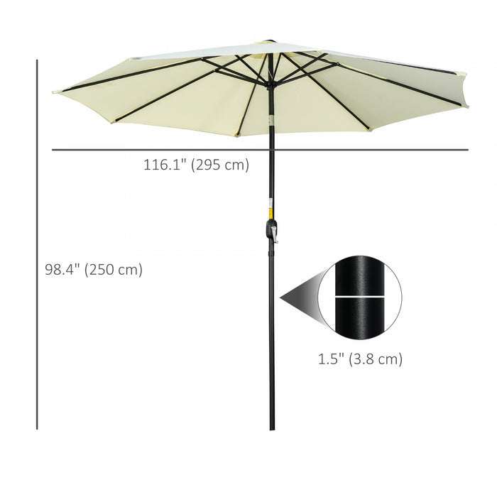 Outsunny 10' X 8' Round Market Umbrella, Beige