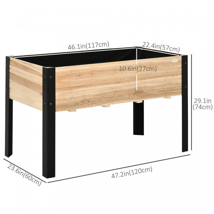 Outsunny 47''x24''x29'' Elevated Planter Box With Legs Raised Garden Bed, Metal Frame Elevated Planter Box For Backyard, Patio To Grow Vegetables, Herbs, And Flowers