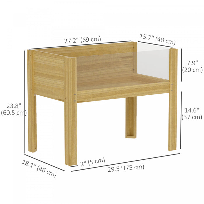 Outsunny Wooden Planter Box Outdoor Raised Planter, 29.5\" x 18.1\" x 23.8\"