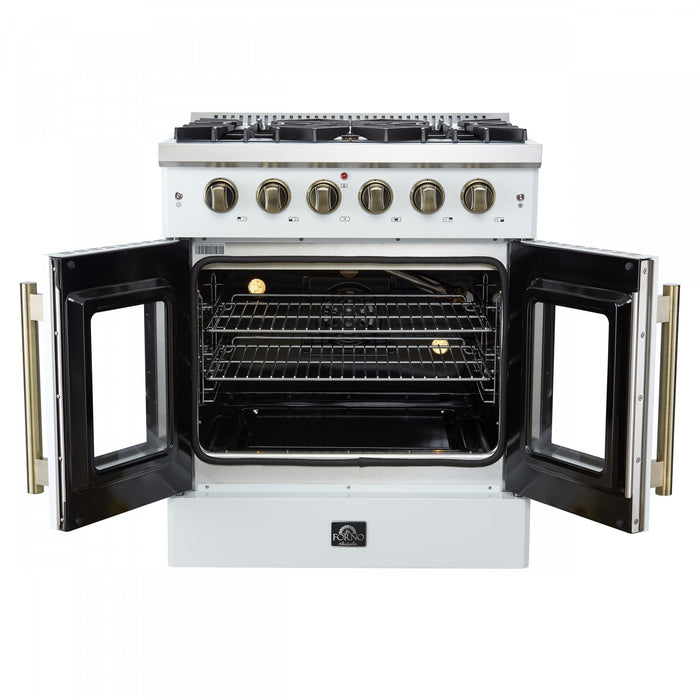 Forno Galiano 30\" White Gas Range, 4.32 cu.ft- FFSGS6444-30WHT
