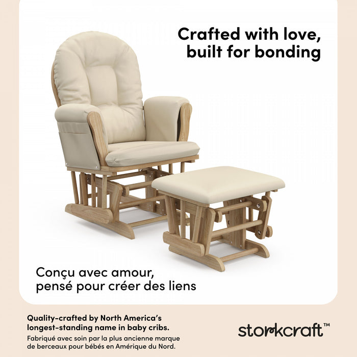 Storkcraft Hoop Glider and Ottoman - Natural/Beige