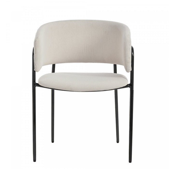 Ethan Set of 4 Modern Corduroy Upholstery Side Chair with Angled Legs and Adjustable Feet,Beige Dining Chair
