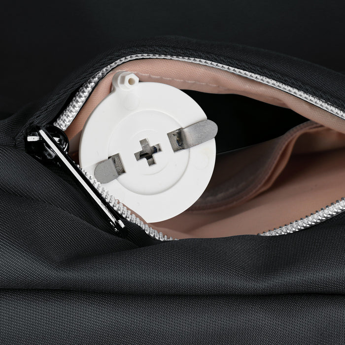 Swissdigital KATY Rose Platinum Backpack – 16\" Laptop Bag, USB Charging, SDD Finder, RFID Protection, Multi-Pockets
