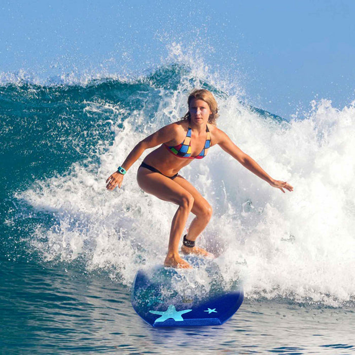 Goplus 33'' Lightweight Super Bodyboard Surfing W/leash Eps Core Boarding Ixpe Starfish