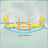 Qaba Teeter Totter, 2 in 1 Metal Rocking Seesaw with Back & Easy-Grip Handles for Aged 3-8, 2 Seater Playground Equipment for Backyard Indoor Outdoor, Yellow