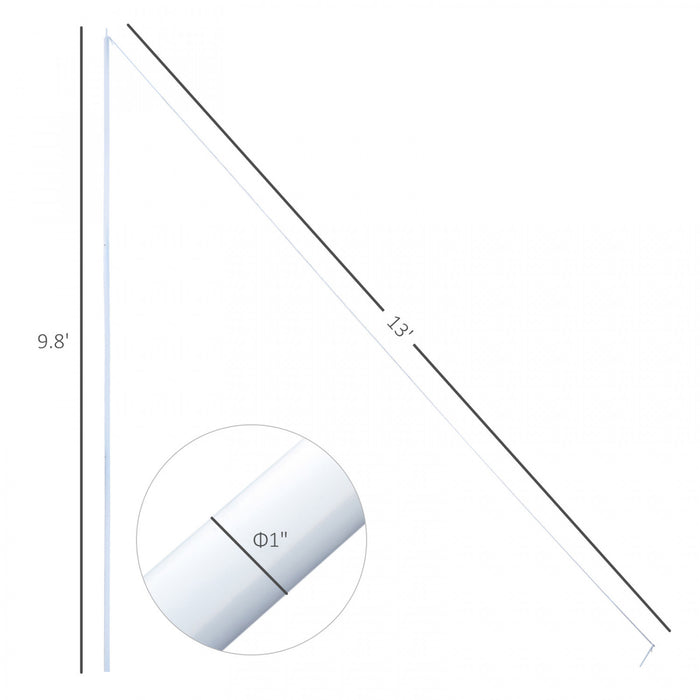 Outsunny Sun Sail Shade Support Pole Adjustable Height Support