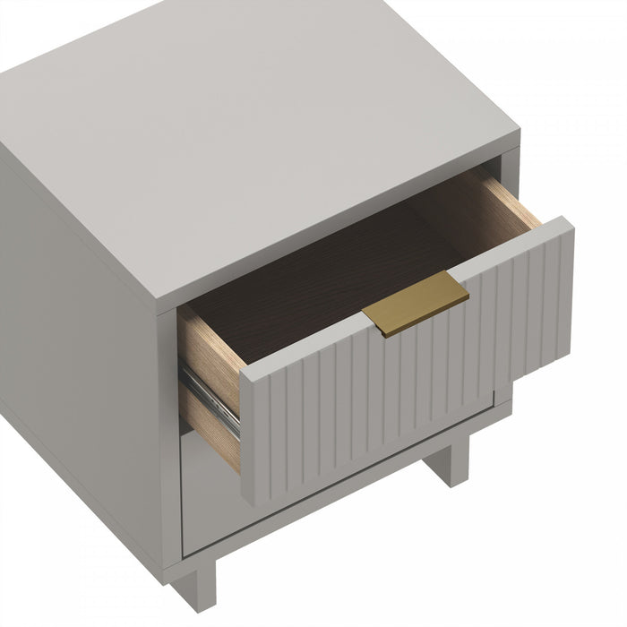 Elara Contemporary 18\" Solid Wood Nightstand in Light Gray (2-Drawer)
