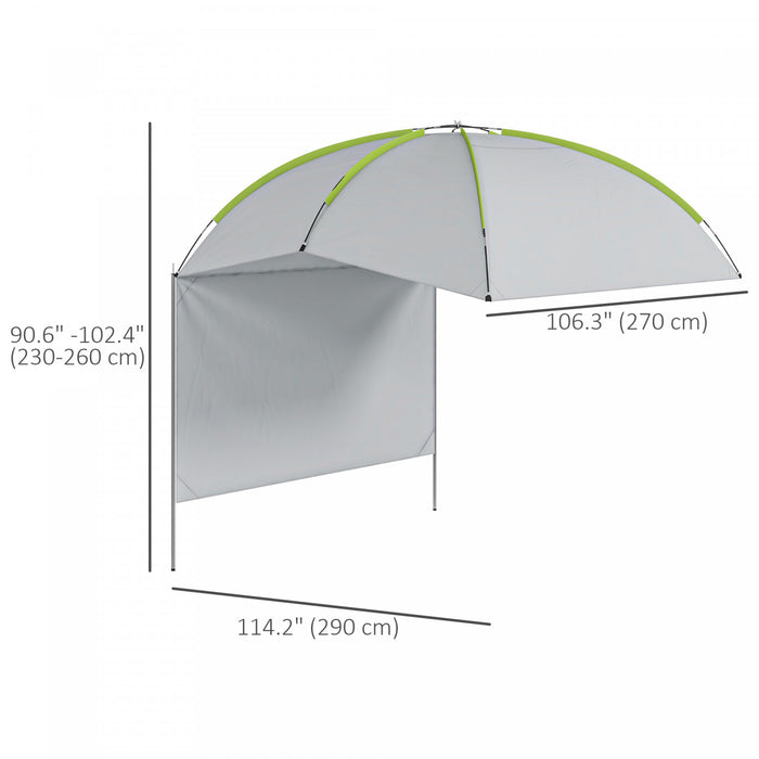 Outsunny Portable Rooftop Car Awning With Side Wall And Carry Bag